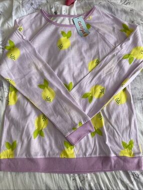 Cat & Jack Lavender Long-Sleeve Lemon Pajama Top
